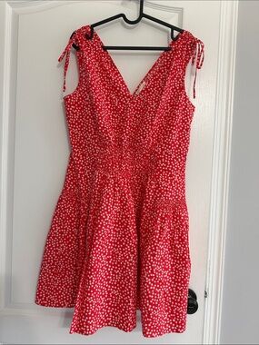 Rebecca Taylor Red and White Midi Dress